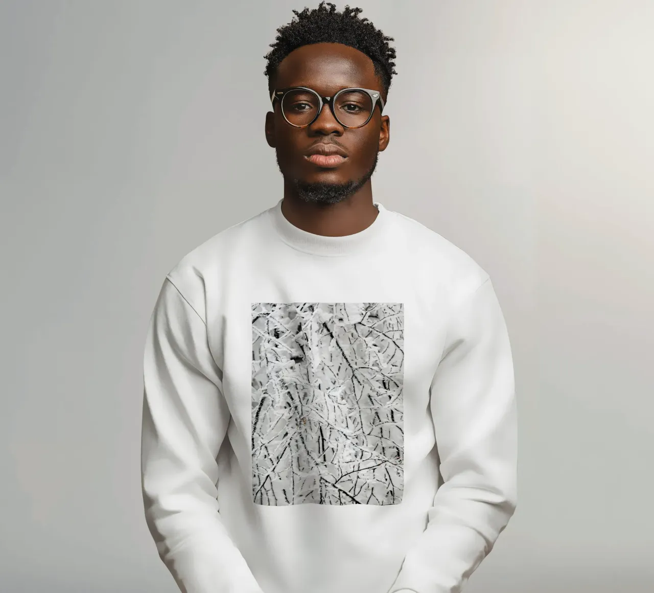 Snow-covered branches - Winter structural art sweatshirt by Whole©