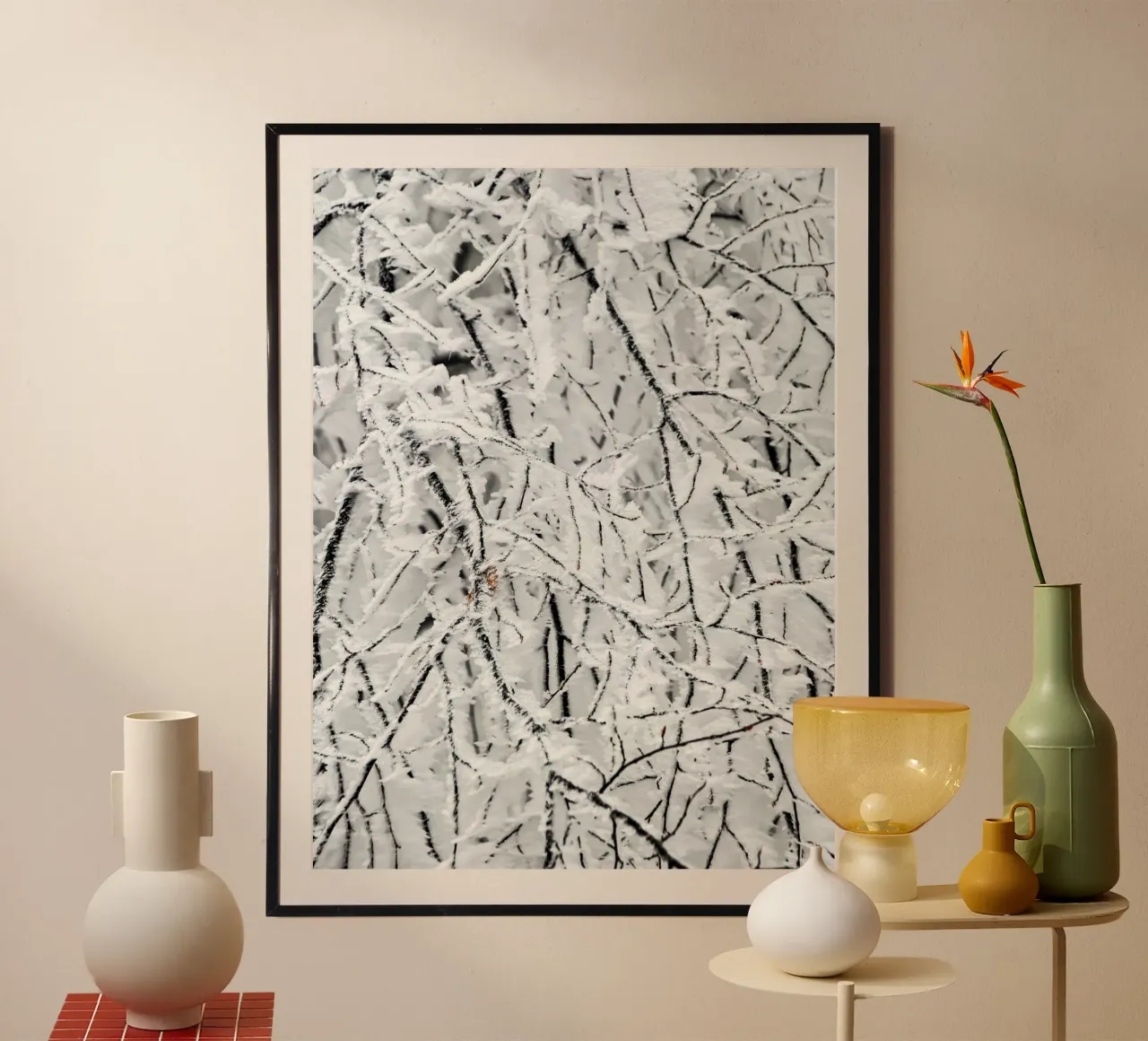 Branches enneigées - art structurel hivernal poster de Whole©