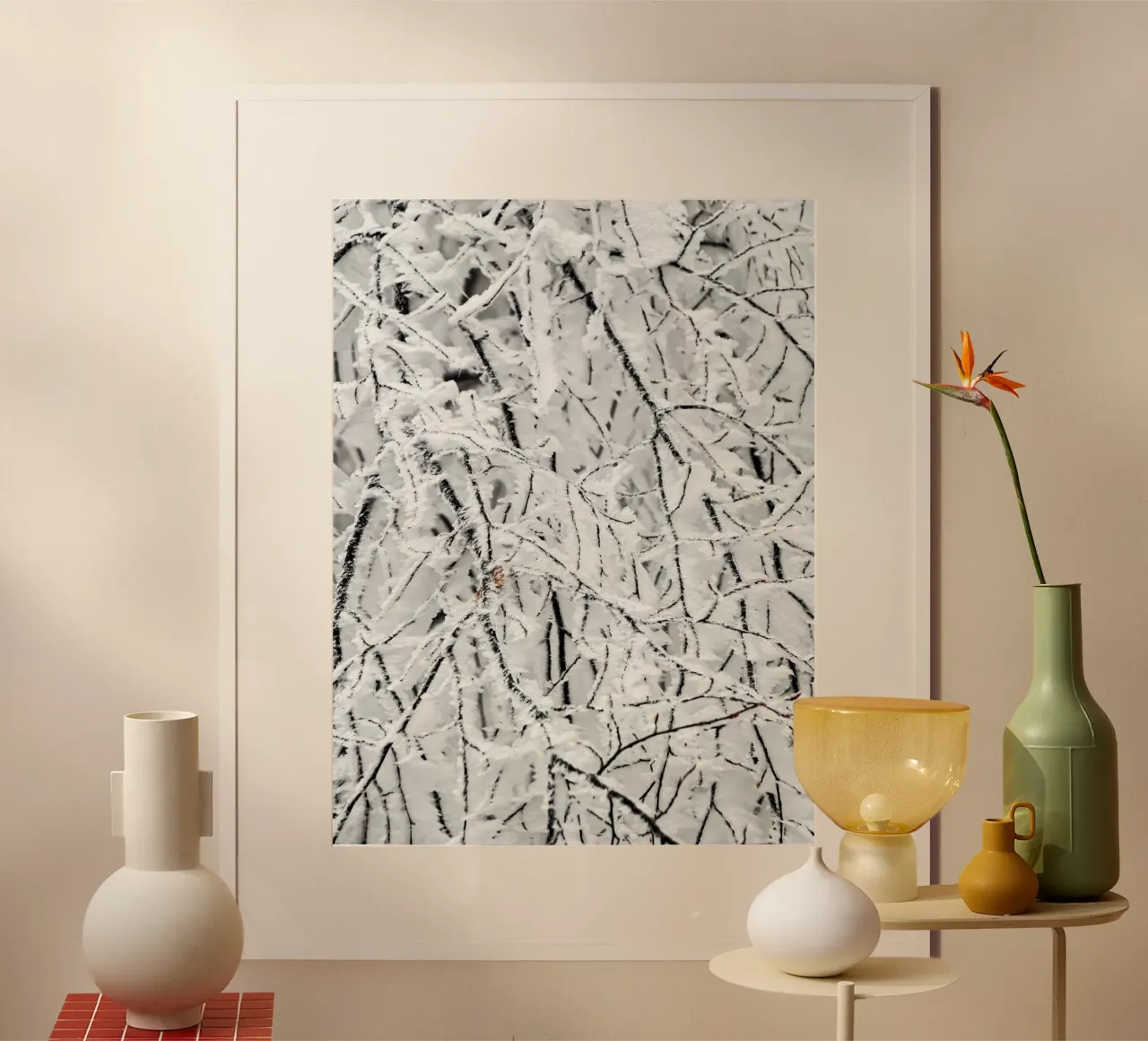 Branches enneigées - art structurel hivernal poster de Whole©