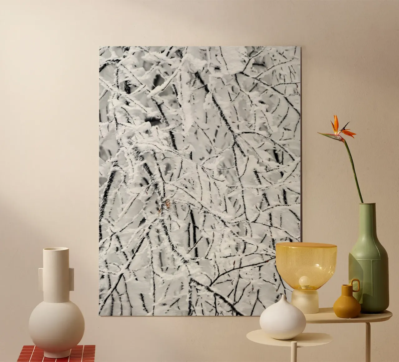 Branches enneigées - art structurel hivernal poster de Whole©
