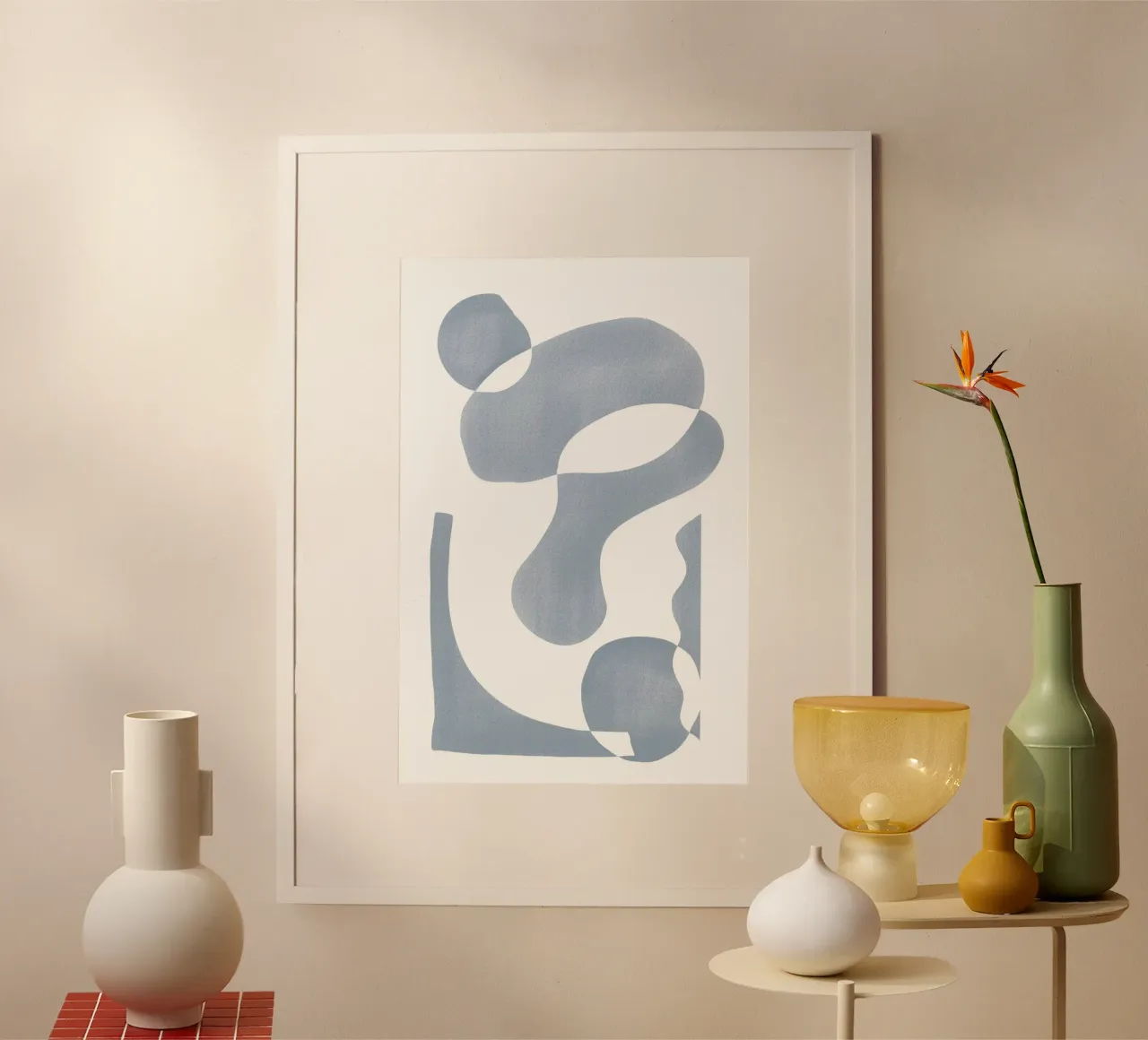 Abstrakte blaue Formen Kunst Poster von Melloi Art Print