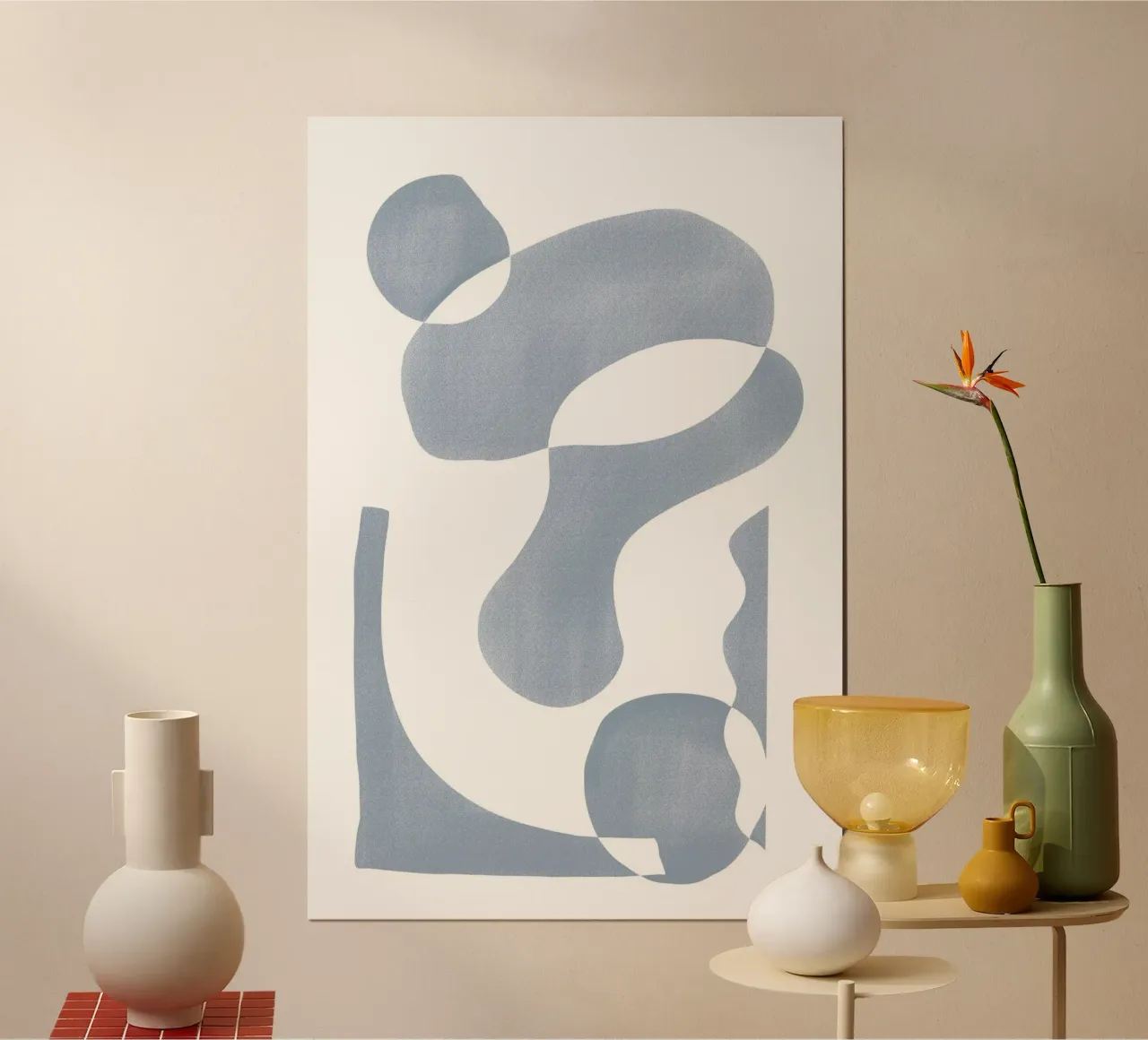 Abstrakte blaue Formen Kunst Poster von Melloi Art Print