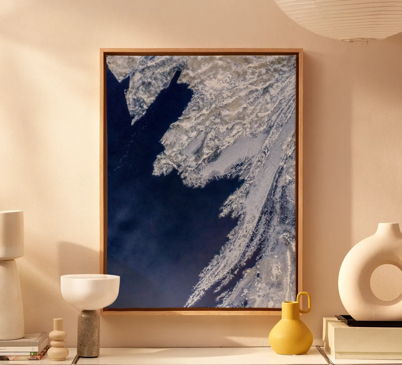 IJsformaties - Abstract winterlandschap canvas met Baklijst van Whole©