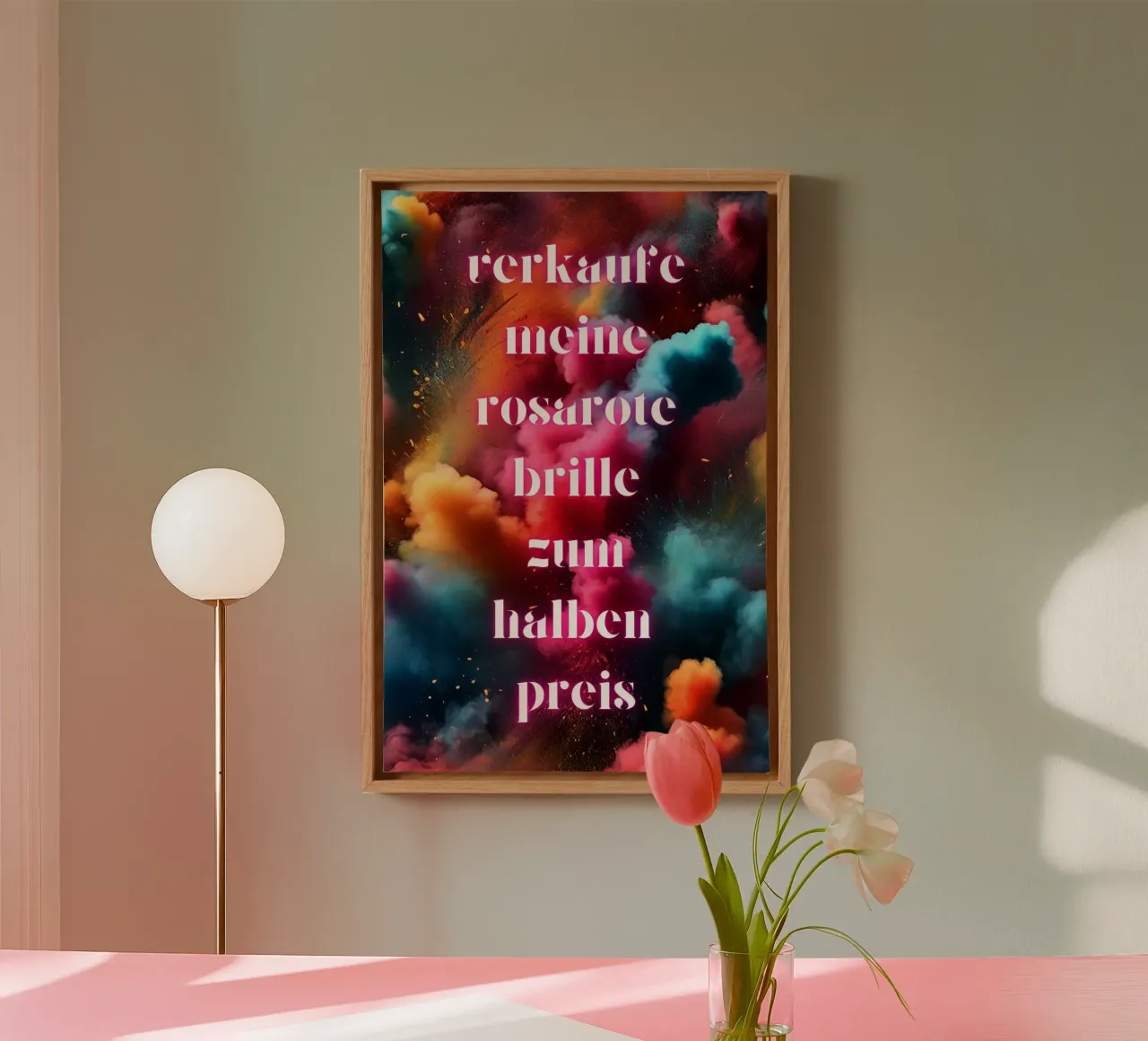 Vendo i miei occhiali rosa a metà prezzo tela con Cornice a cassetta da ArtDesign by KBK