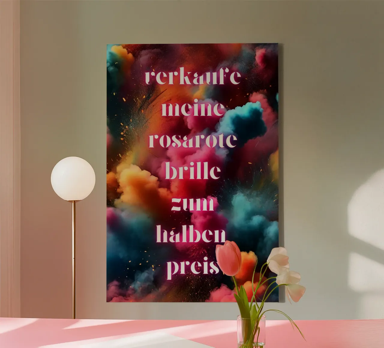 Vendo i miei occhiali rosa a metà prezzo tela con Cornice a cassetta da ArtDesign by KBK