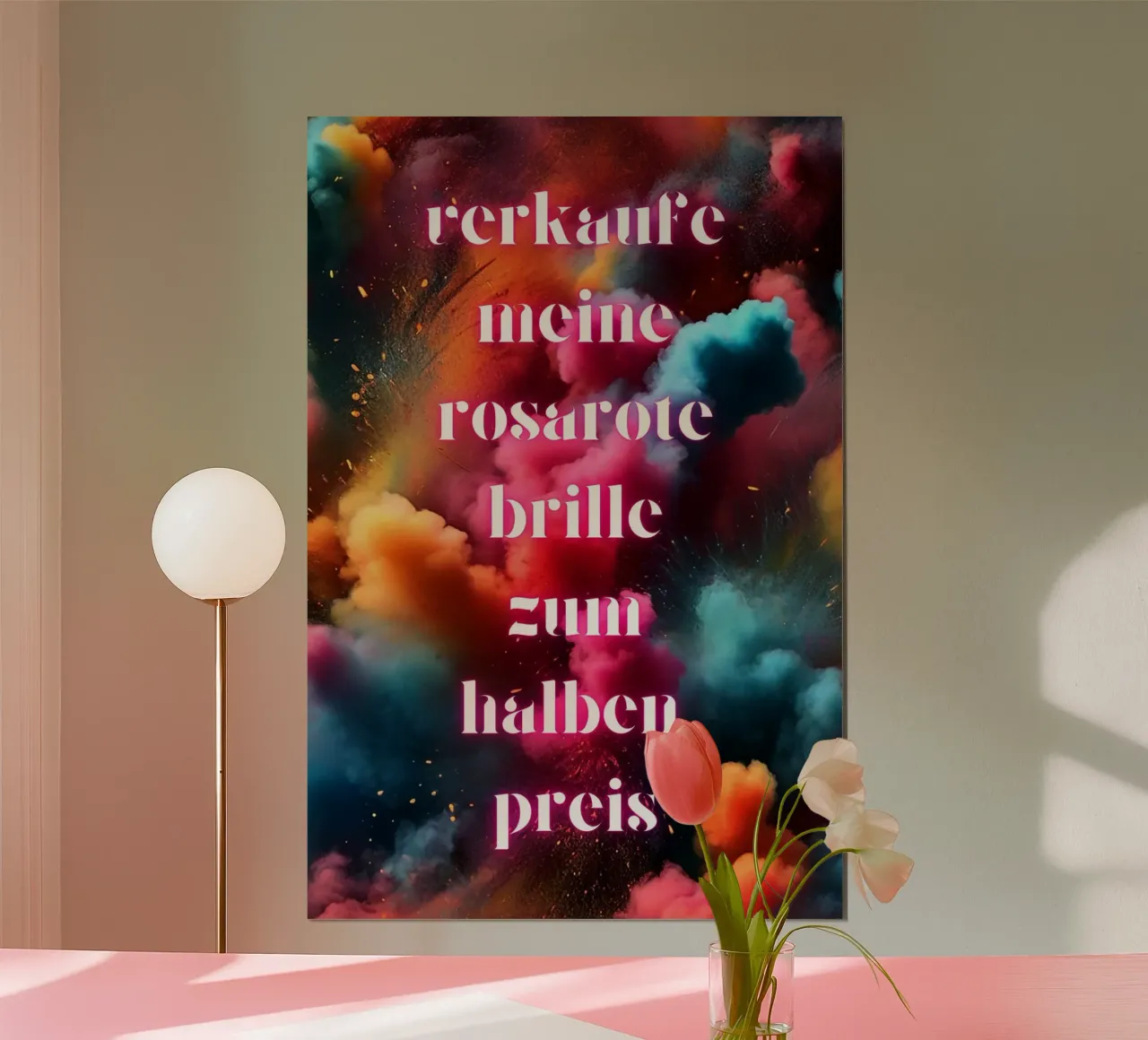 Vendo i miei occhiali rosa a metà prezzo poster con telaio in alluminio da ArtDesign by KBK