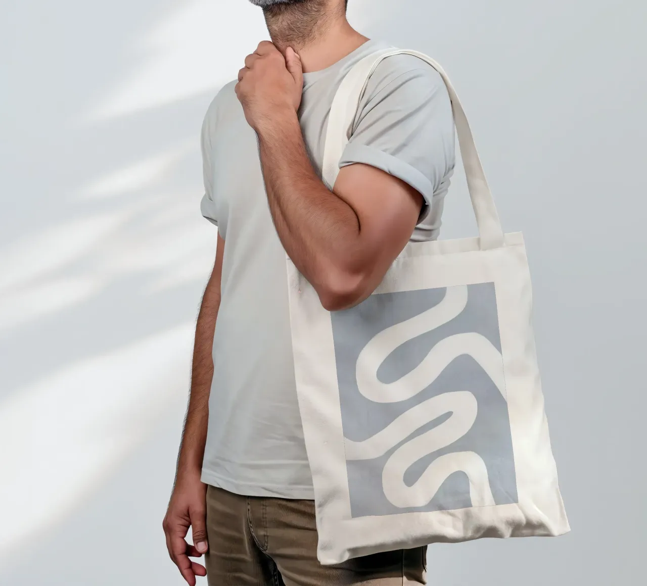 Art linéaire abstrait bleu tote bag de Melloi Art Print