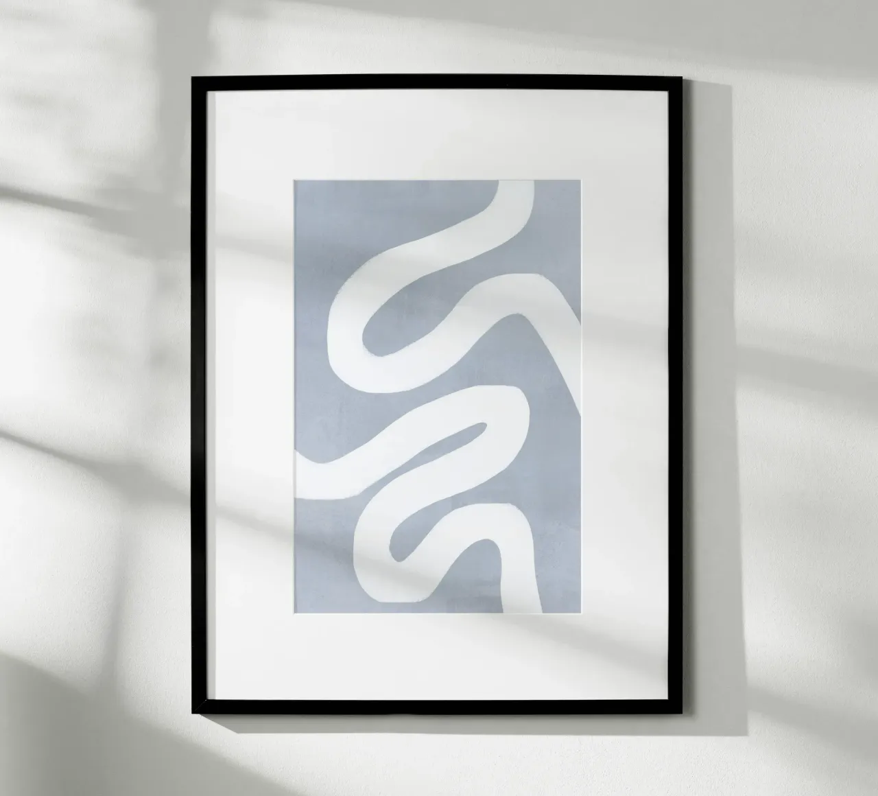 Blaue abstrakte Linienkunst Hahnemühle von Melloi Art Print