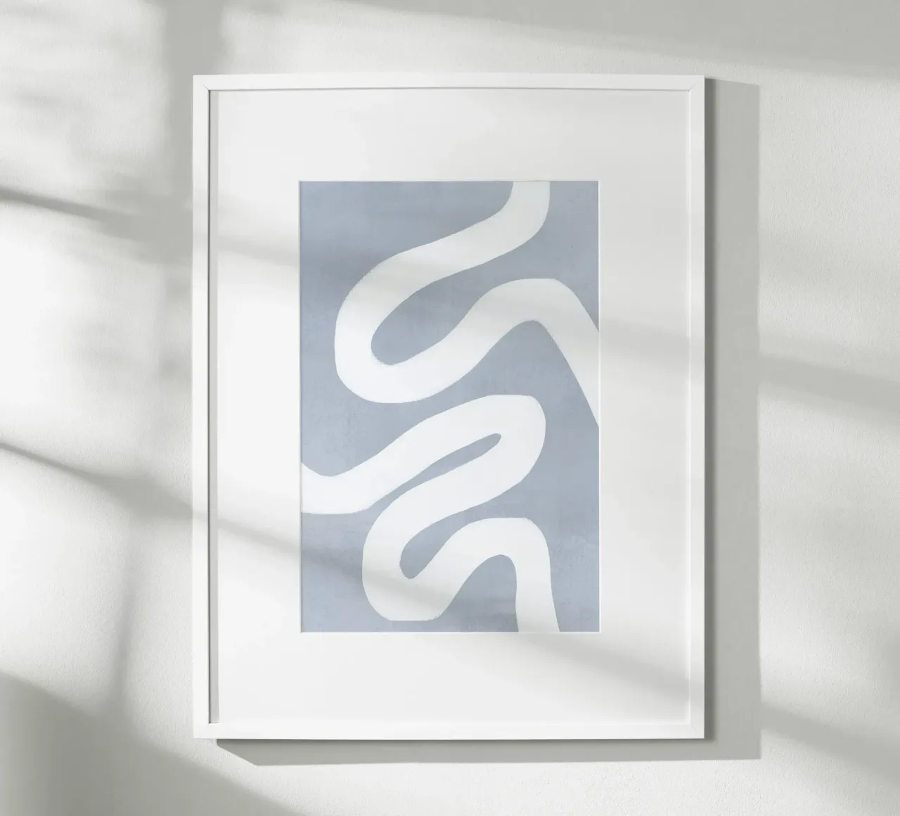 Blaue abstrakte Linienkunst Hahnemühle von Melloi Art Print