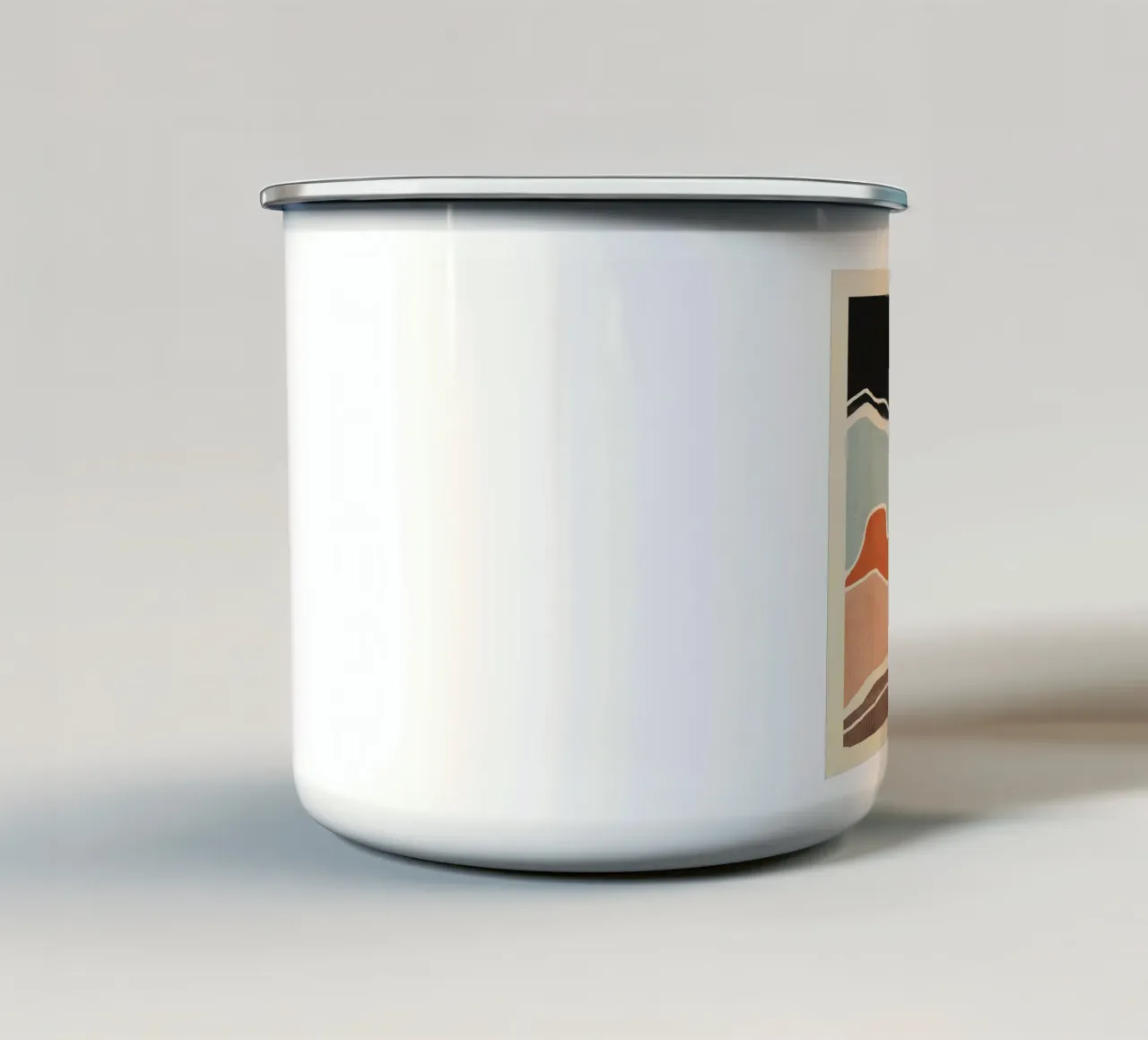 Abstracte kunst Landschap 47 emaille mok van ThingDesign