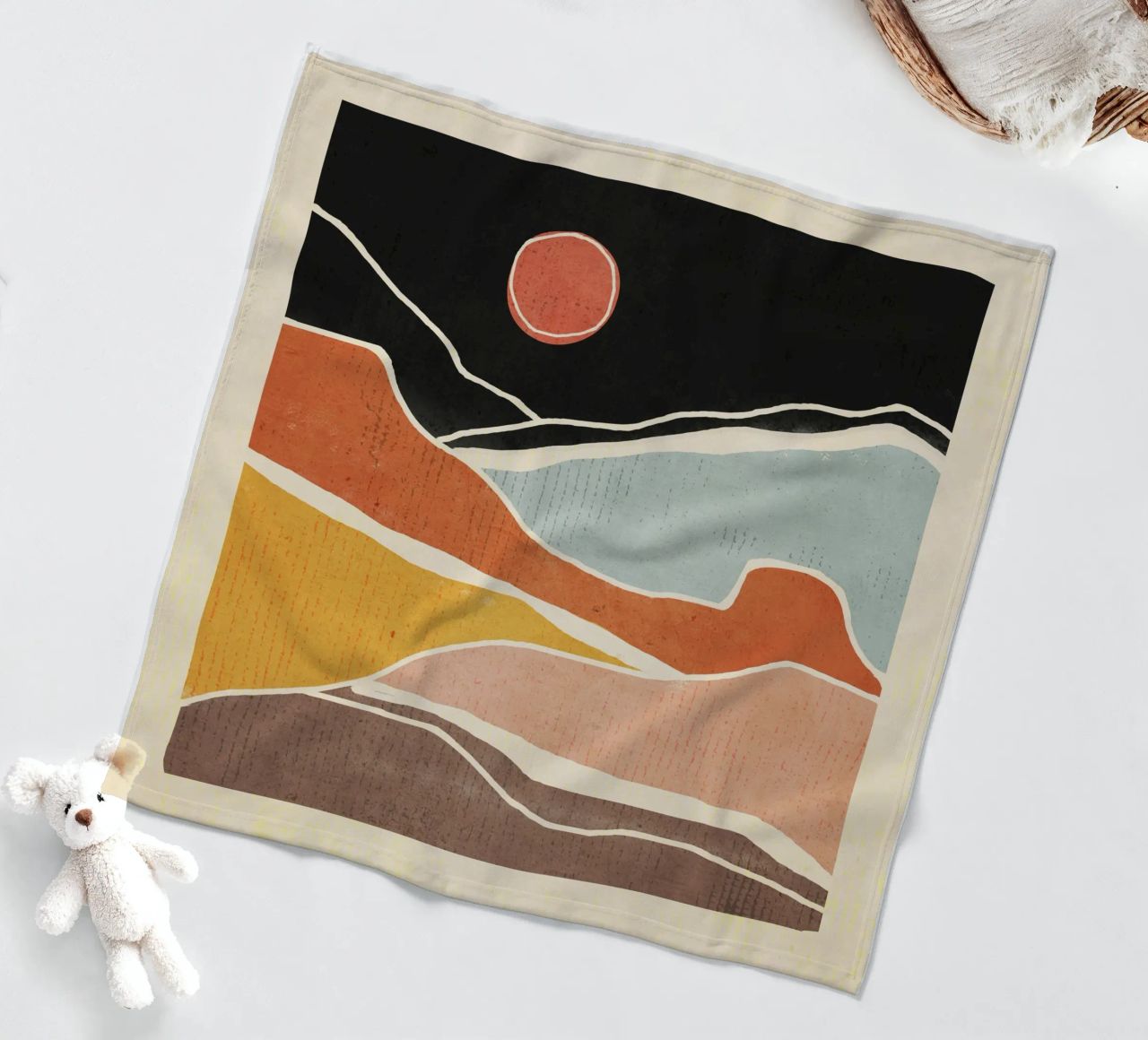 Arte astratta Paesaggio 47 coperta in pile da ThingDesign