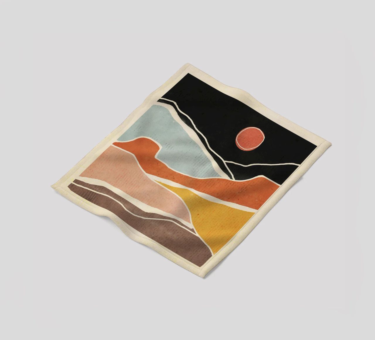 Arte astratta Paesaggio 47 coperta in pile da ThingDesign