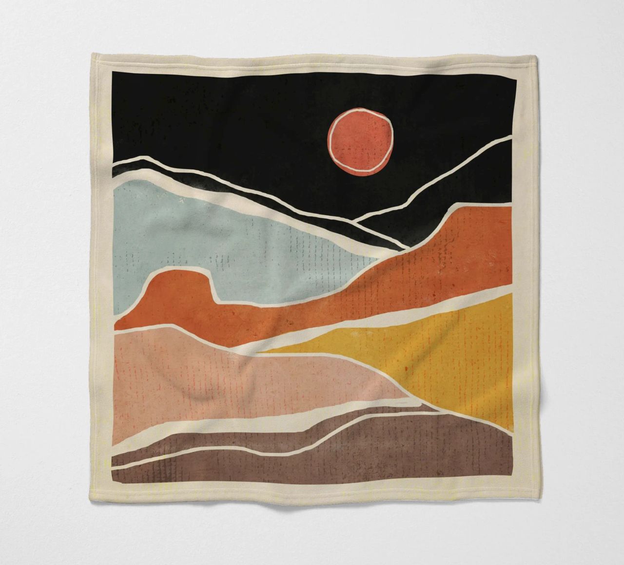Arte astratta Paesaggio 47 coperta in pile da ThingDesign