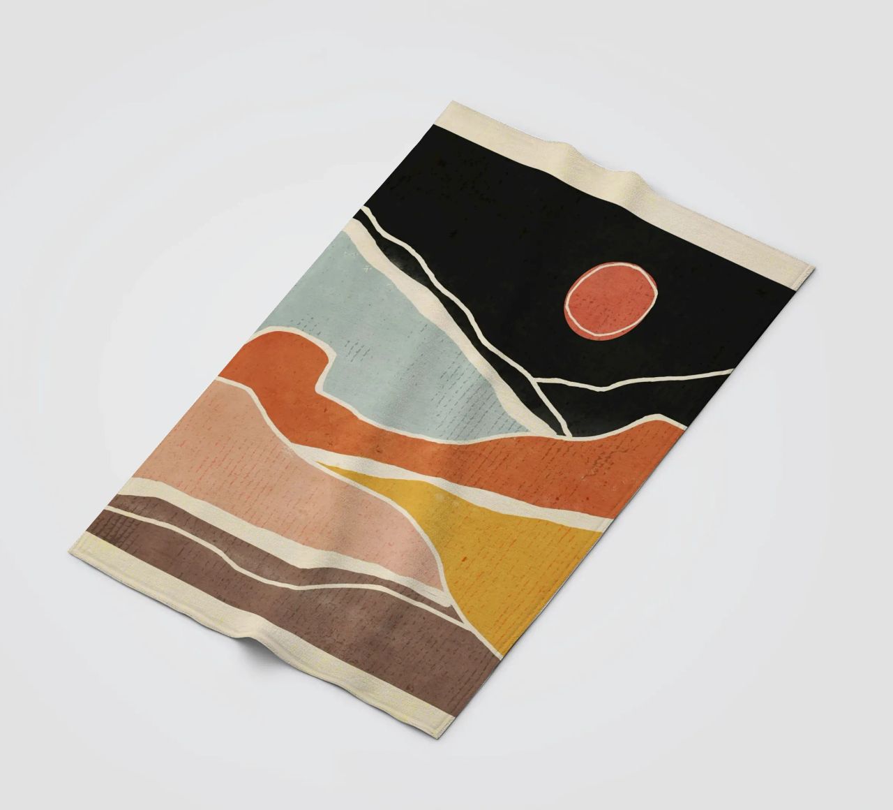 Arte astratta Paesaggio 47 coperta in pile da ThingDesign