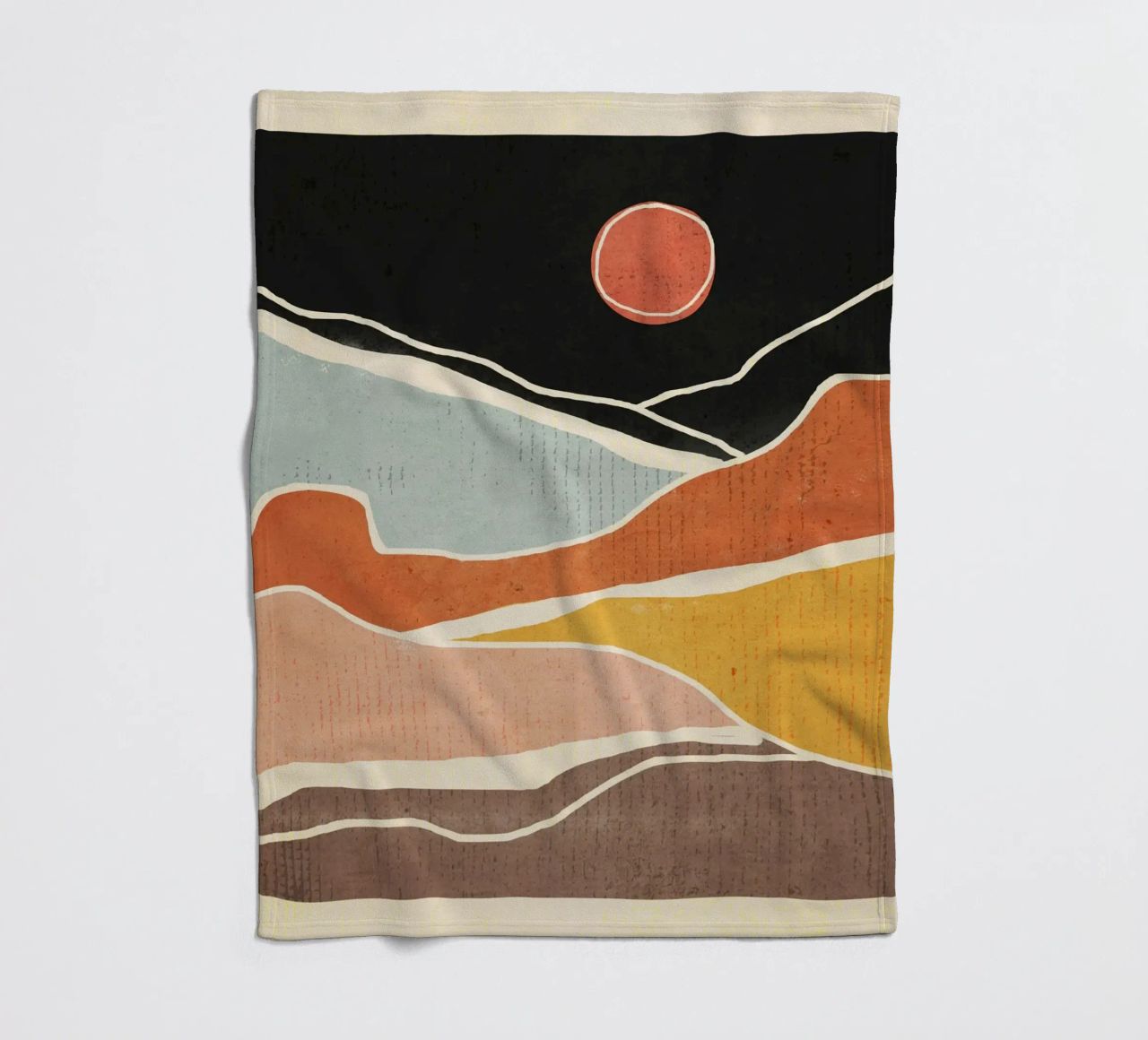 Arte astratta Paesaggio 47 coperta in pile da ThingDesign