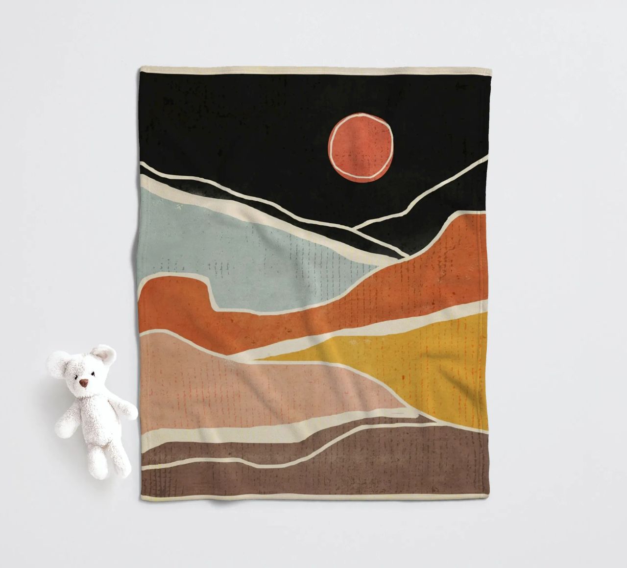 Arte astratta Paesaggio 47 coperta in pile da ThingDesign