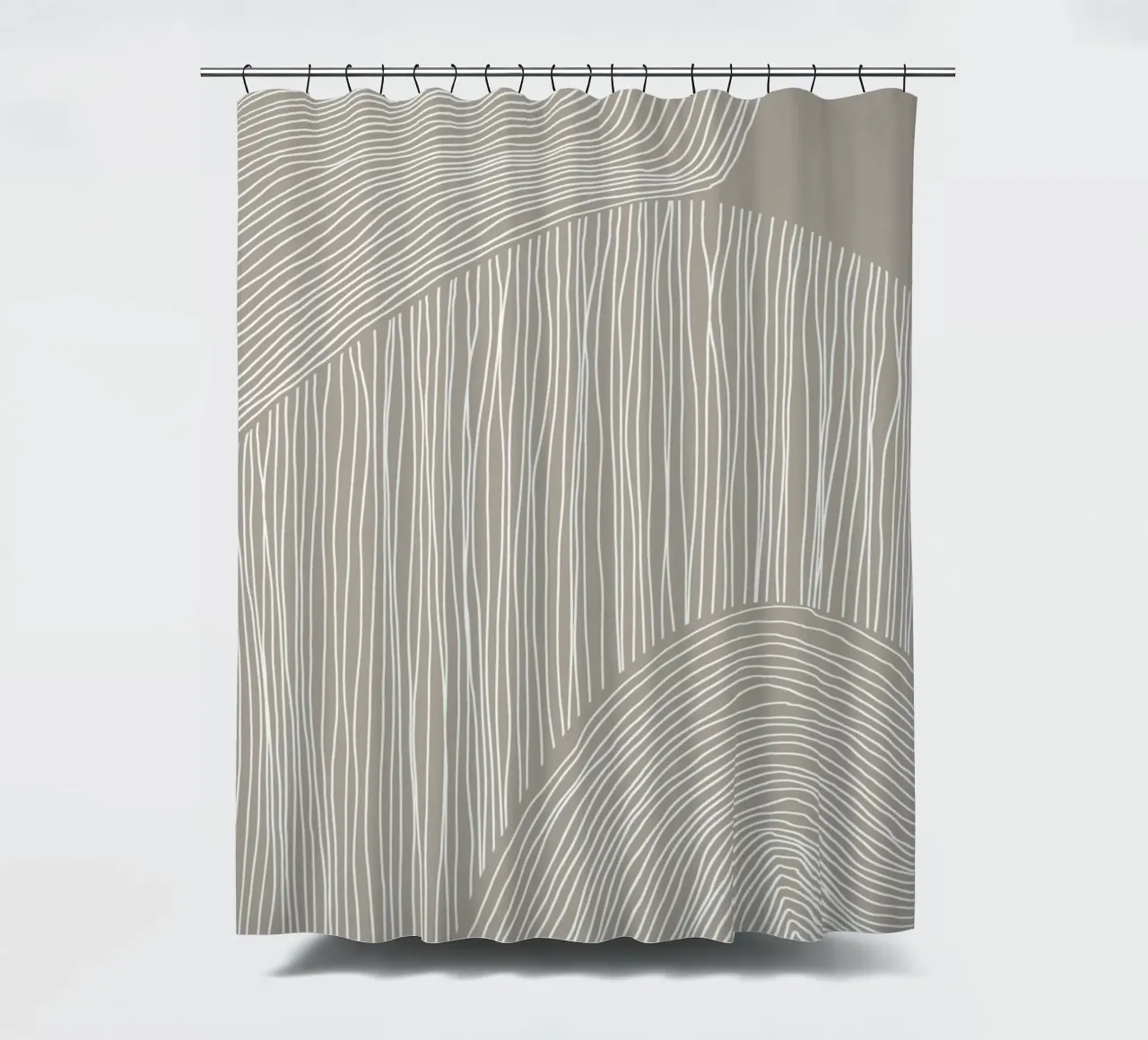 Arte delle linee curve tenda da doccia da Melloi Art Print
