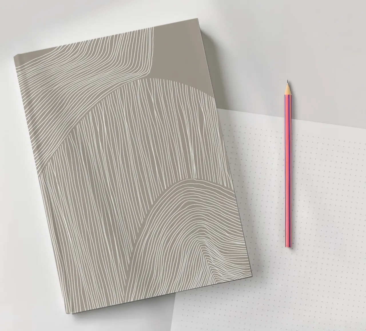 Curve Line Art notebook by Melloi Art Print