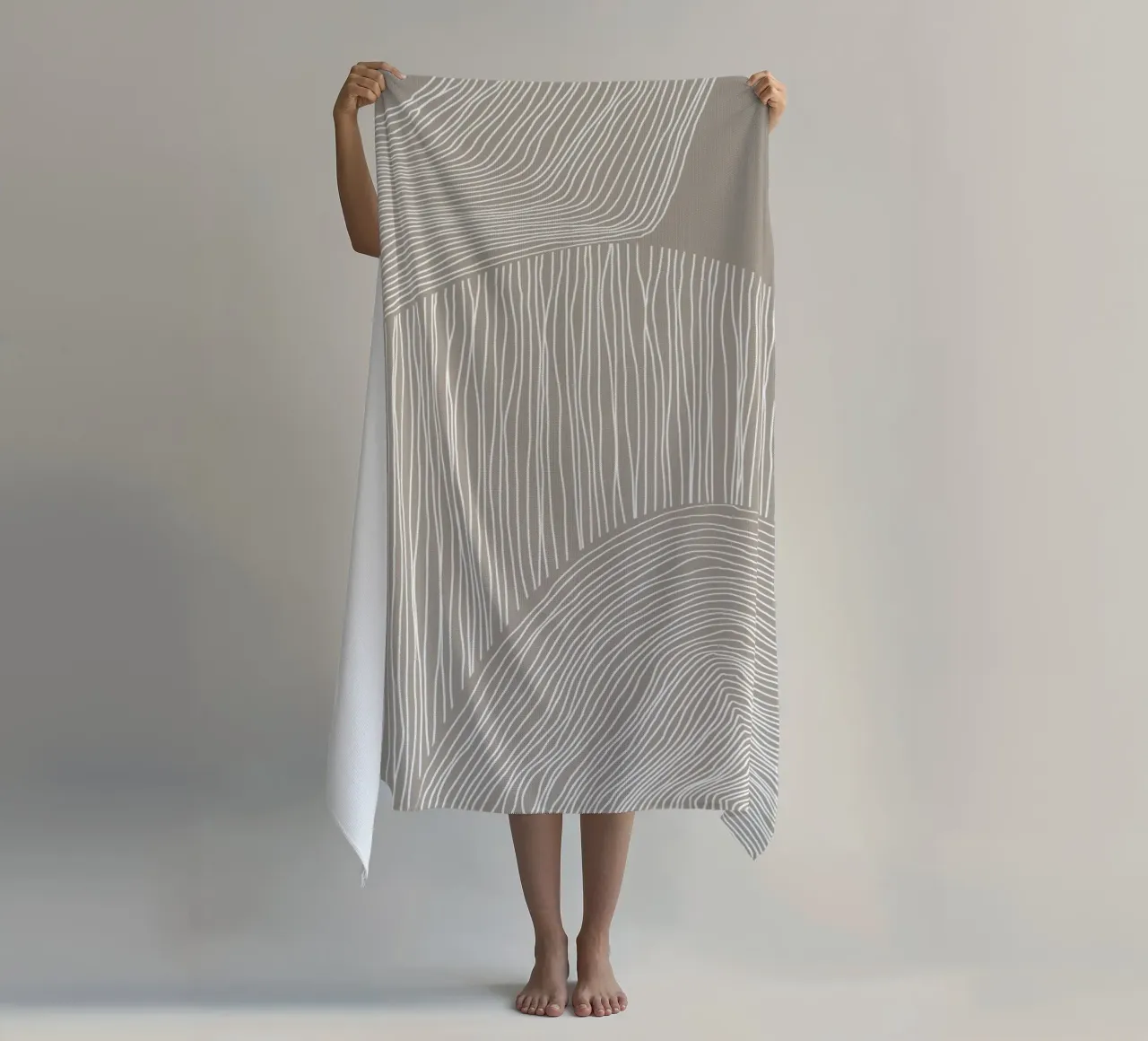 Arte delle linee curve telo mare da Melloi Art Print