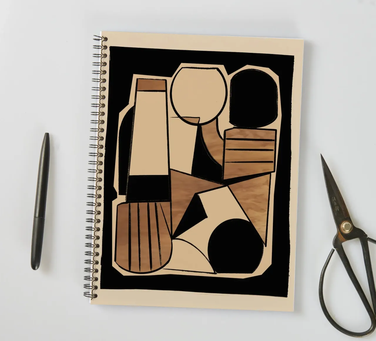 Abstract Line Shapes 9 spiral notebook by ThingDesign