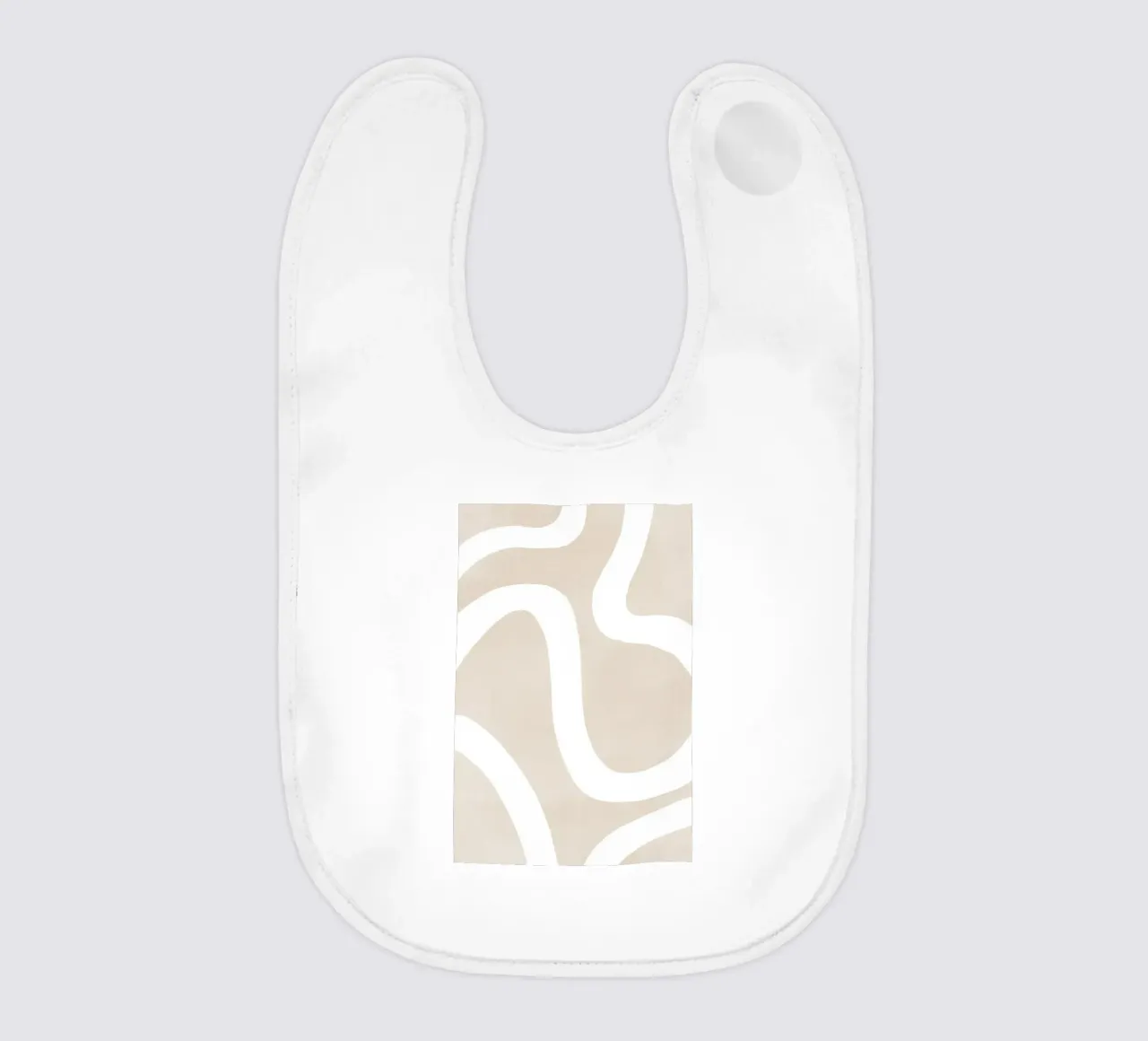 Linea curva bianca beige bavaglino da Melloi Art Print
