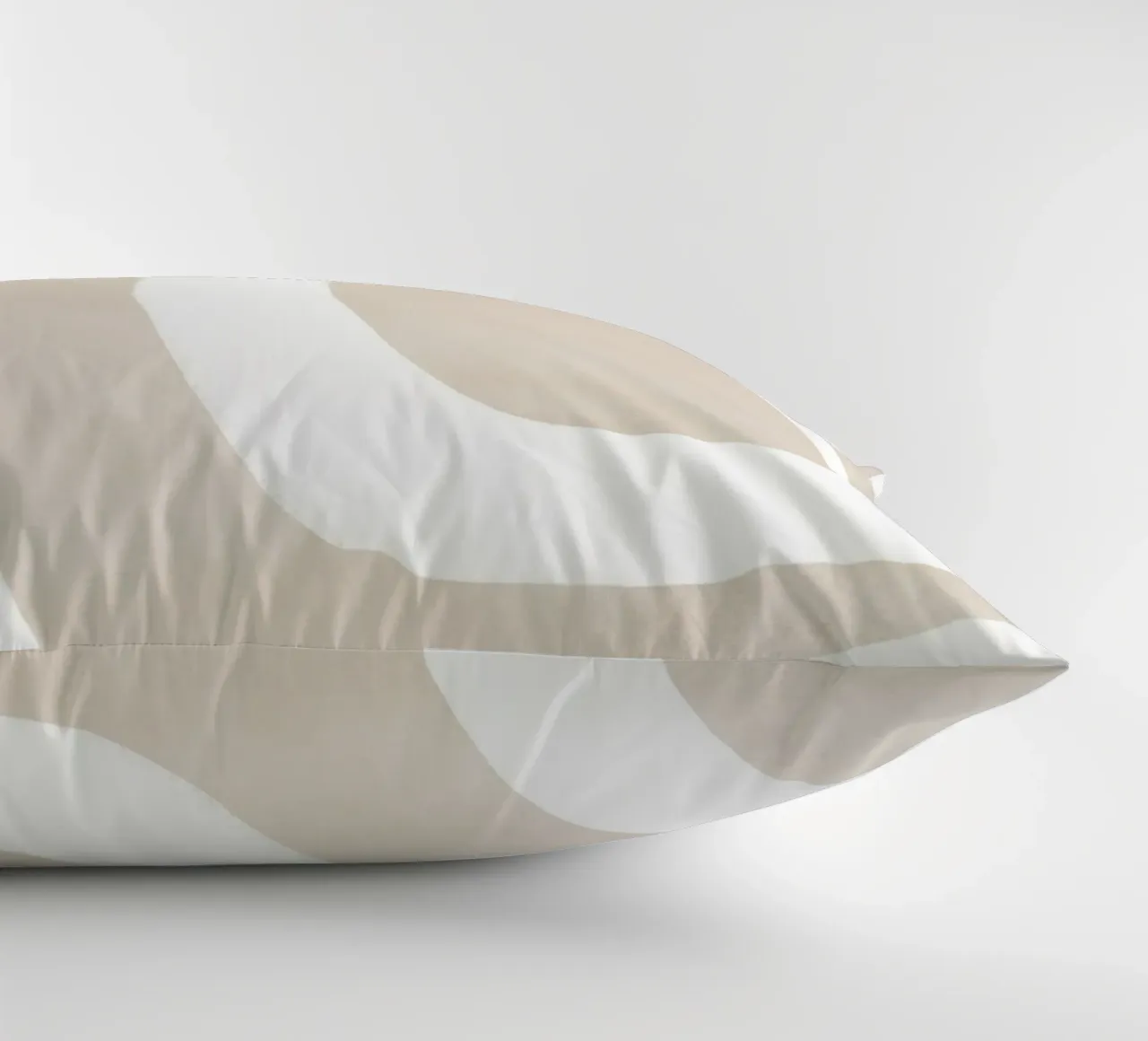 Linea curva bianca beige cuscino da Melloi Art Print