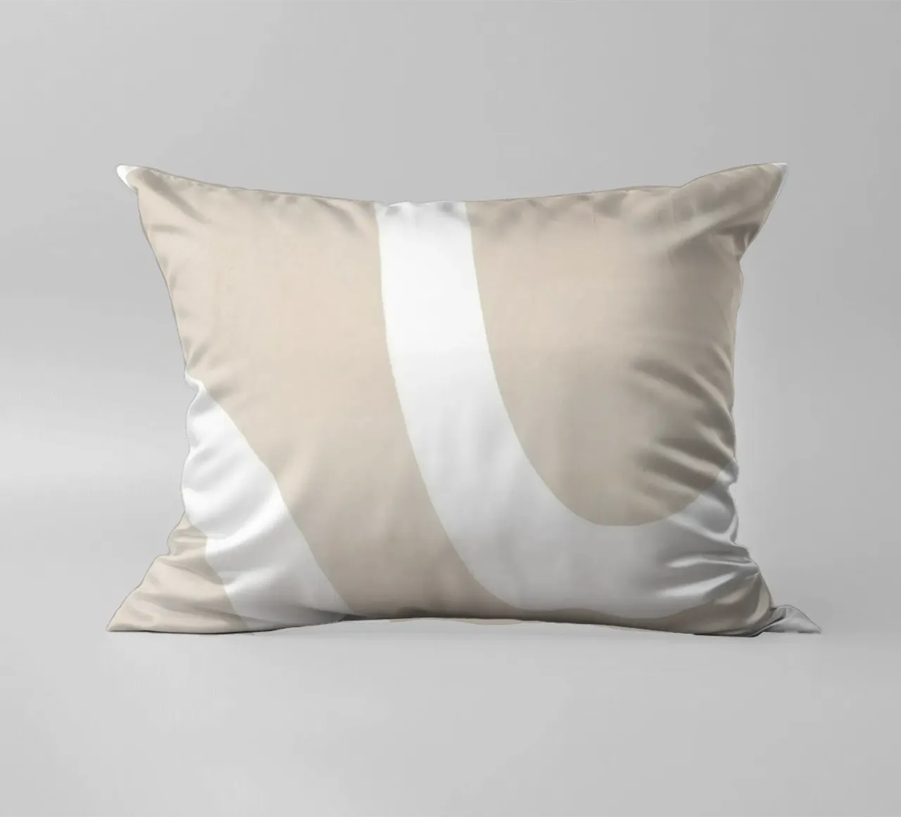 Linea curva bianca beige cuscino da Melloi Art Print