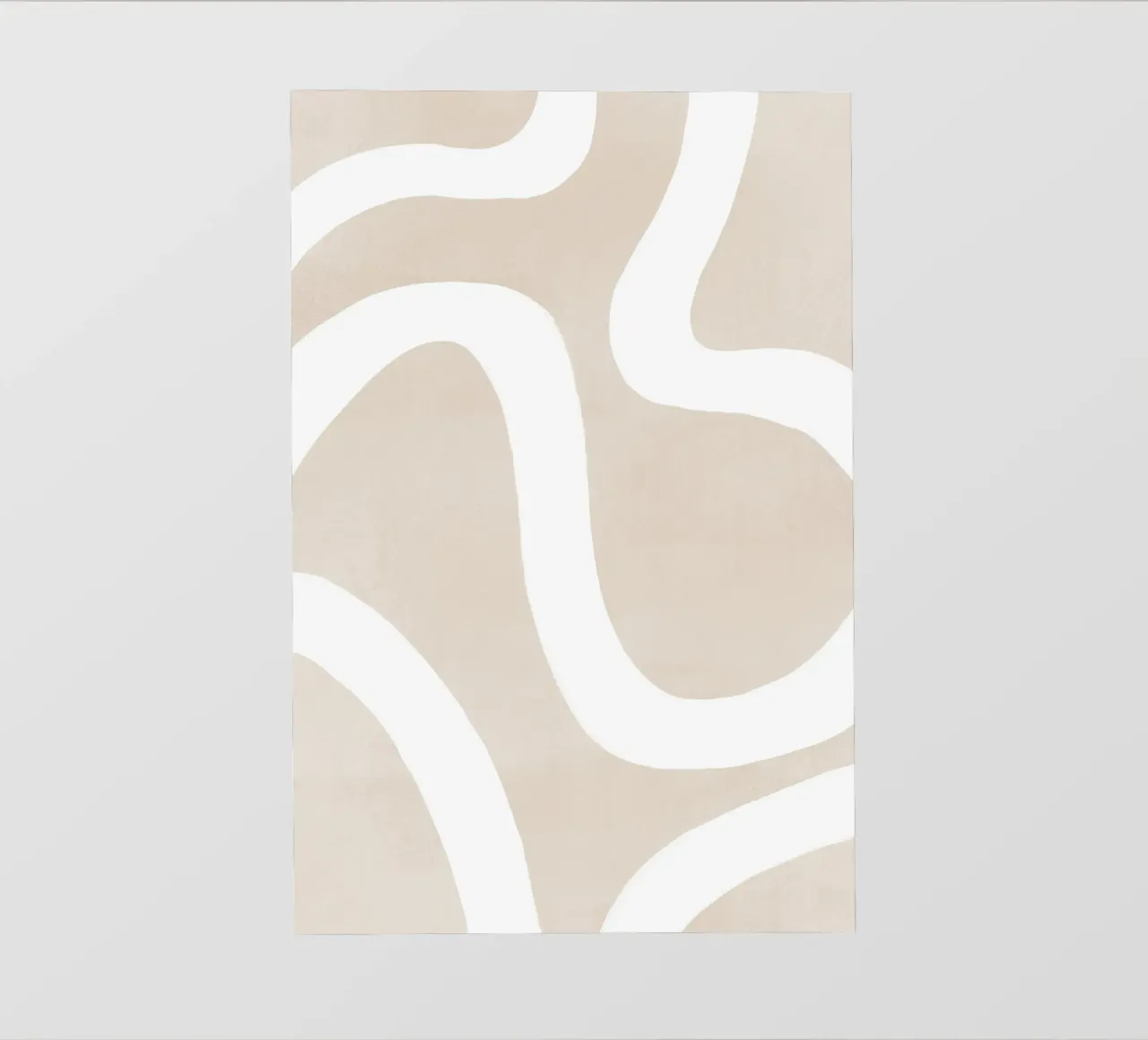 Linea curva bianca beige telo in pvc da Melloi Art Print