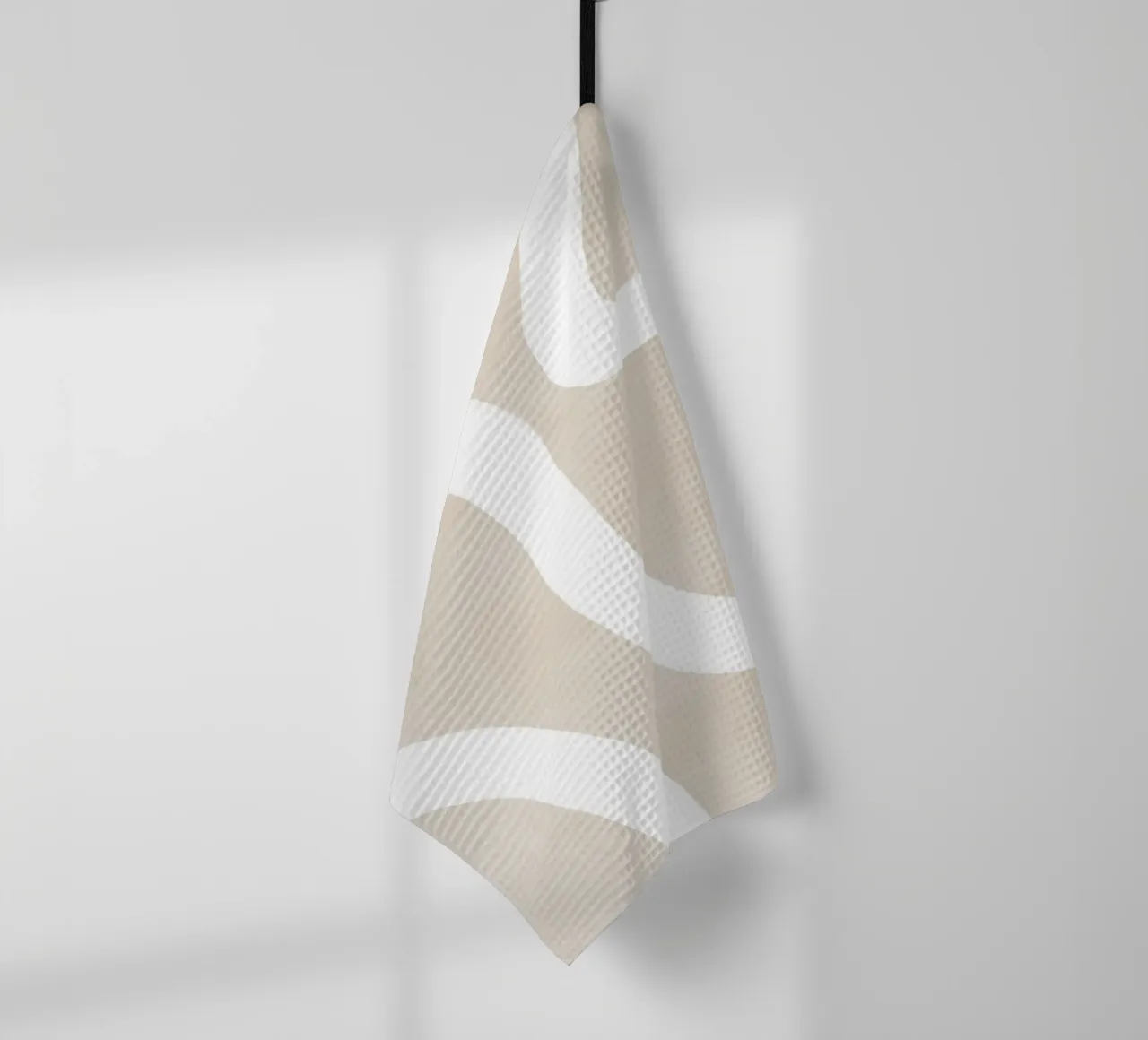 Linea curva bianca beige canovaccio da cucina da Melloi Art Print
