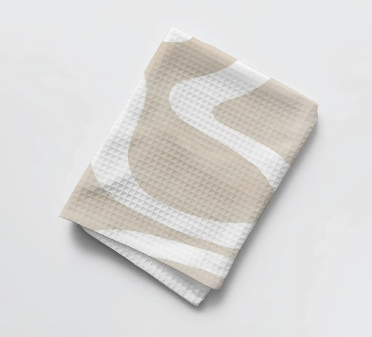 Linea curva bianca beige canovaccio da cucina da Melloi Art Print