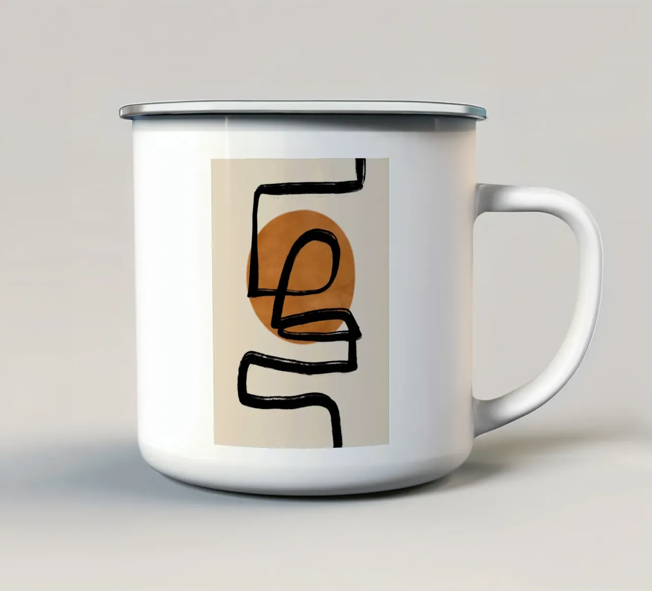 Line art astratta 97 tazza in smalto da ThingDesign