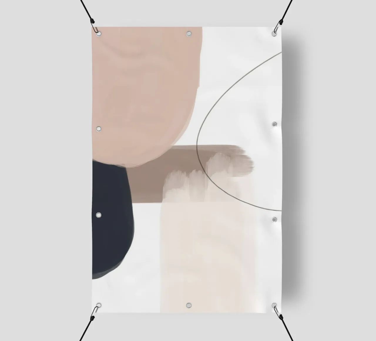 Line art di forme geometriche astratte telo in pvc da Melloi Art Print
