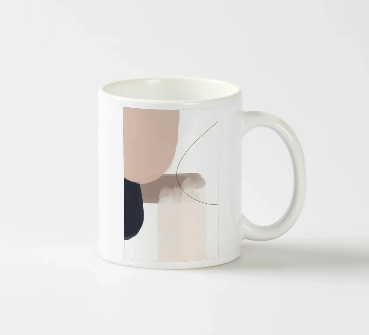 Abstrakte geometrische Formen Line Art Keramik Tasse von Melloi Art Print
