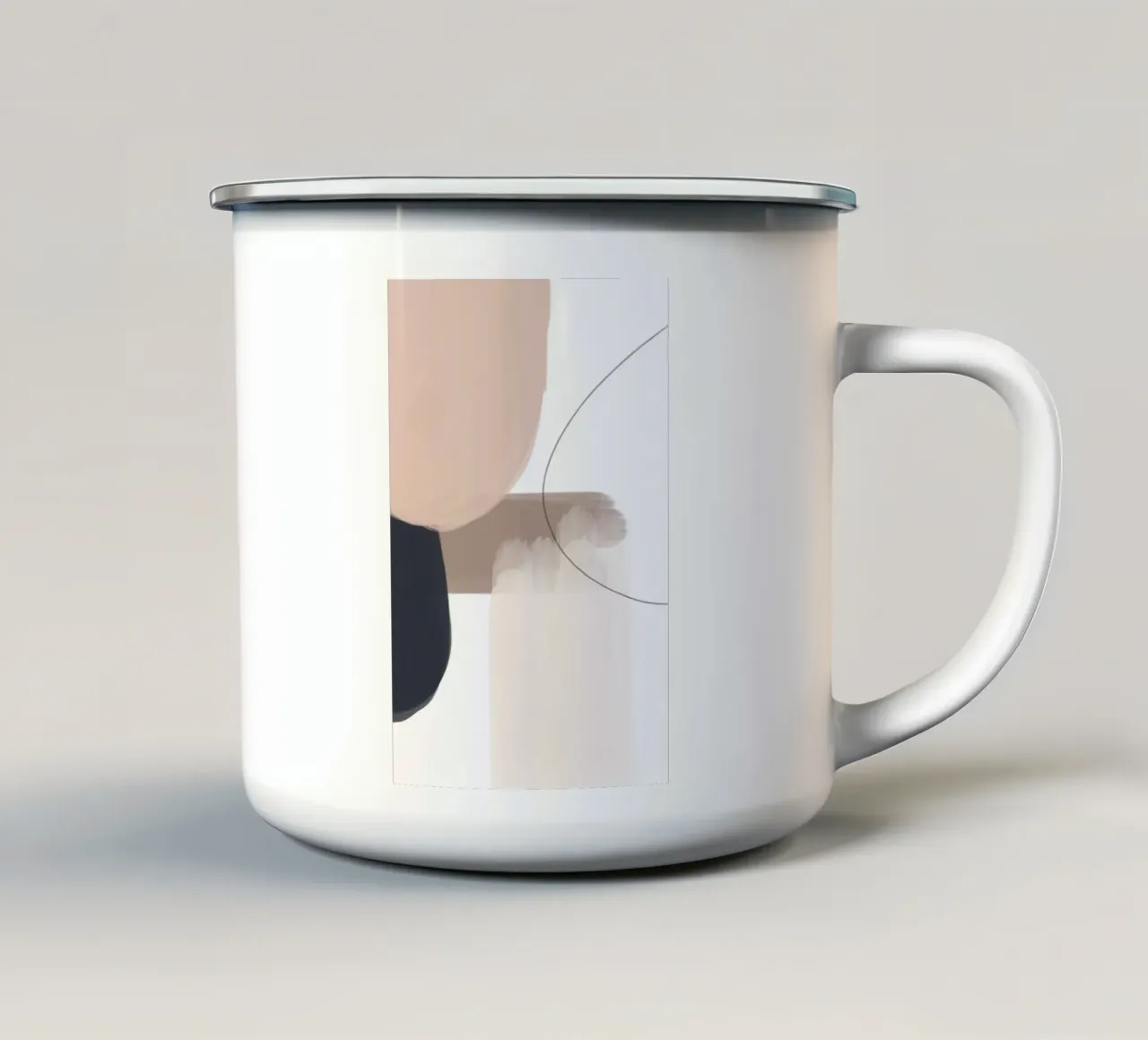 Abstract Geometric Shapes Line Art enamel mug by Melloi Art Print