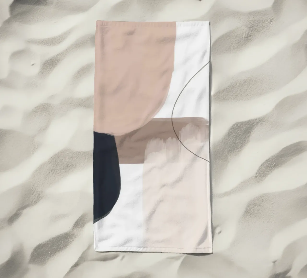 Line art di forme geometriche astratte telo mare da Melloi Art Print