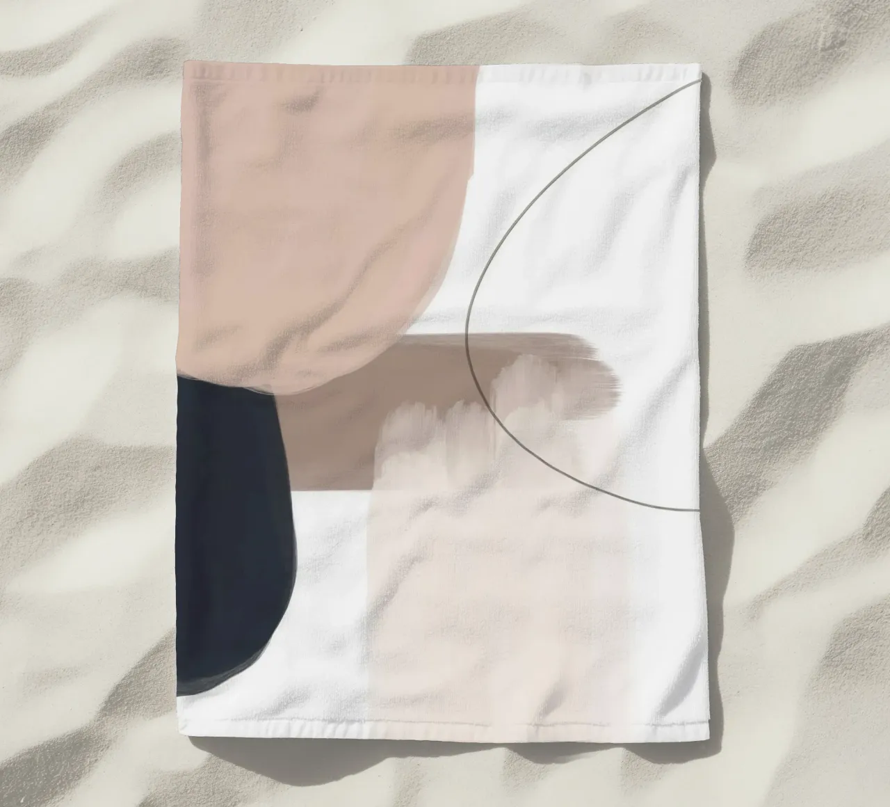 Line art di forme geometriche astratte telo mare da Melloi Art Print