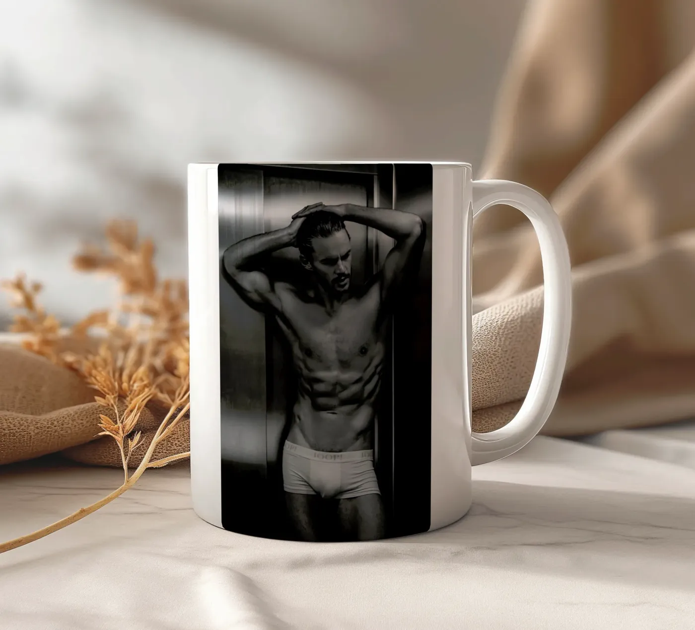 Always Take The Elevator ceramic mug by Marie Bärsch