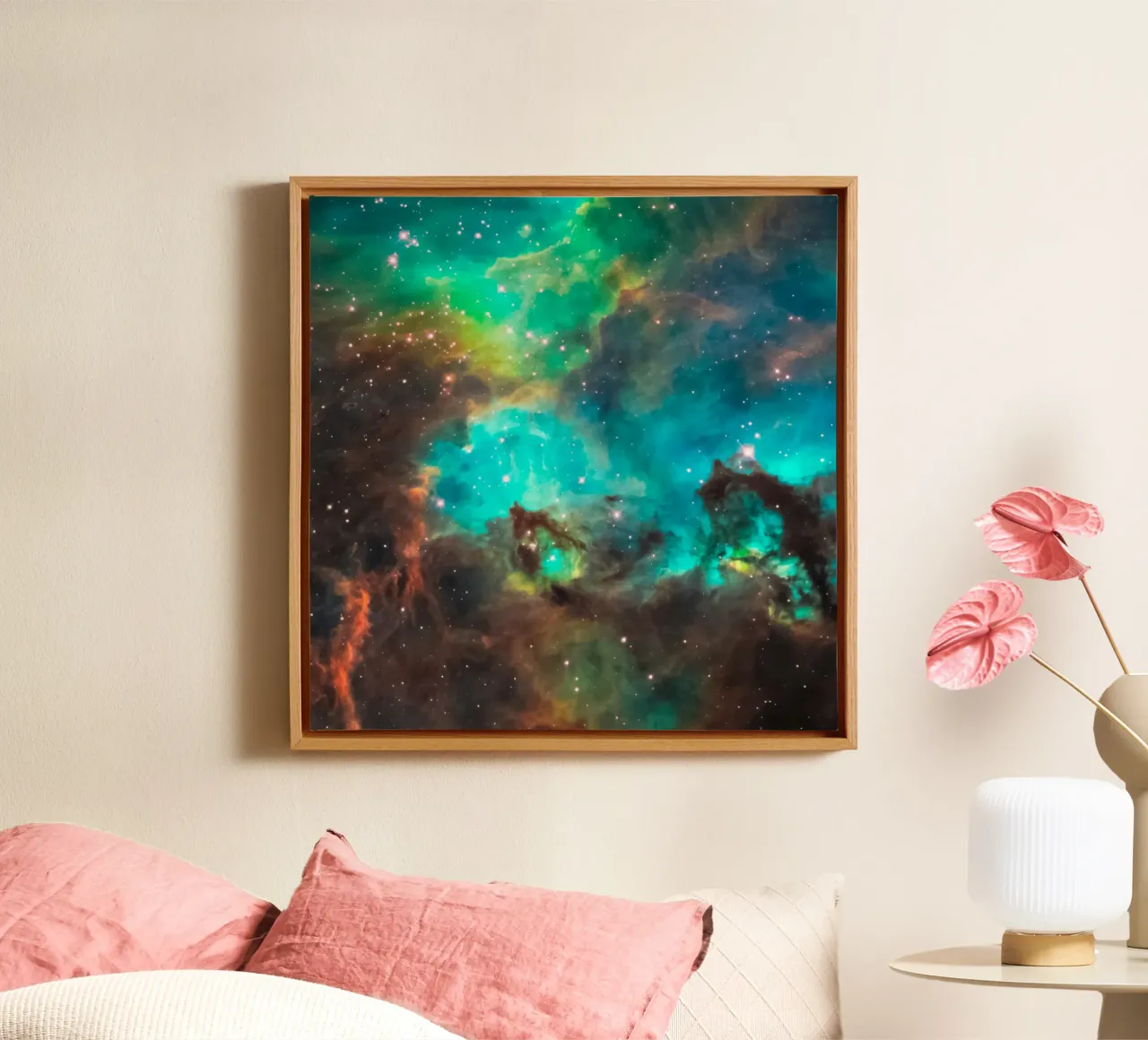 hubble telescope high definition photography canvas with Floater frame by 🎁 ARTVI-SHOP