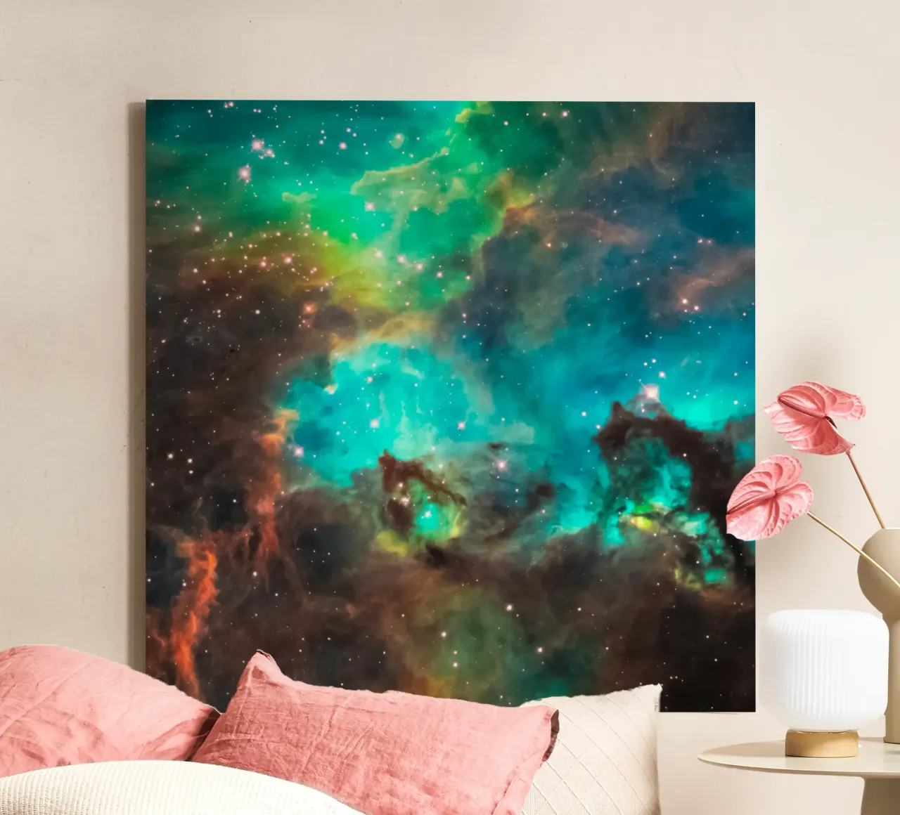 hubble telescope high definition photography canvas with Floater frame by 🎁 ARTVI-SHOP
