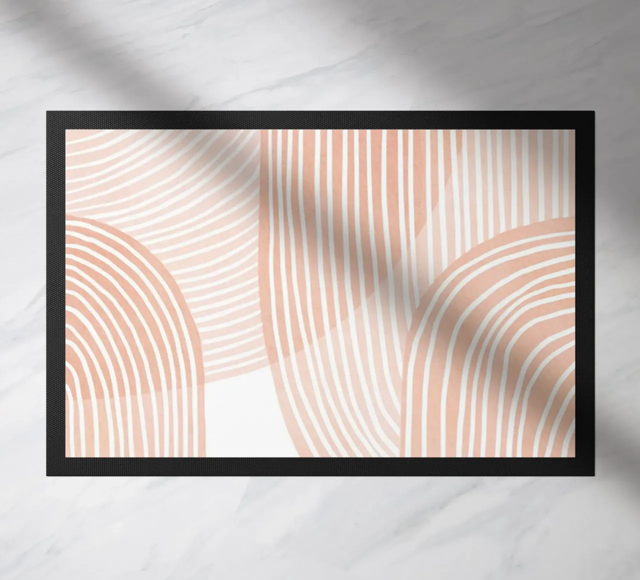 Line art astratta rosa minimalista zerbino da Melloi Art Print