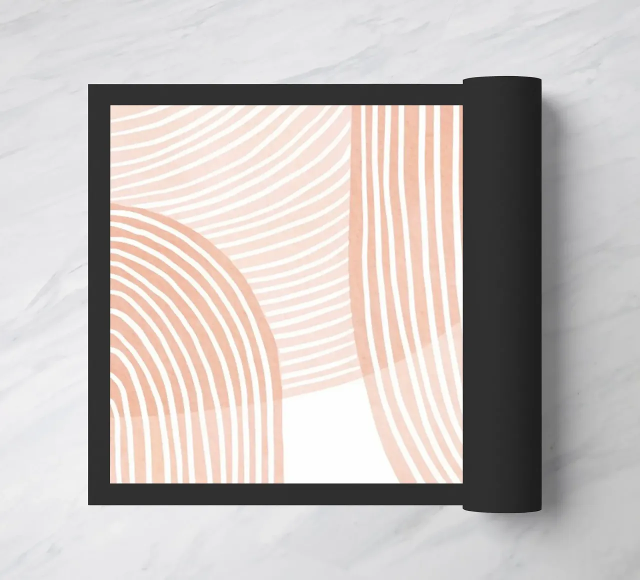 Line art astratta rosa minimalista zerbino da Melloi Art Print