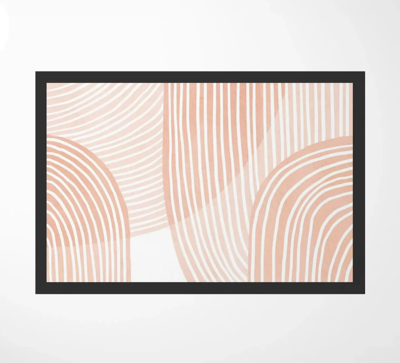 Line art astratta rosa minimalista zerbino da Melloi Art Print