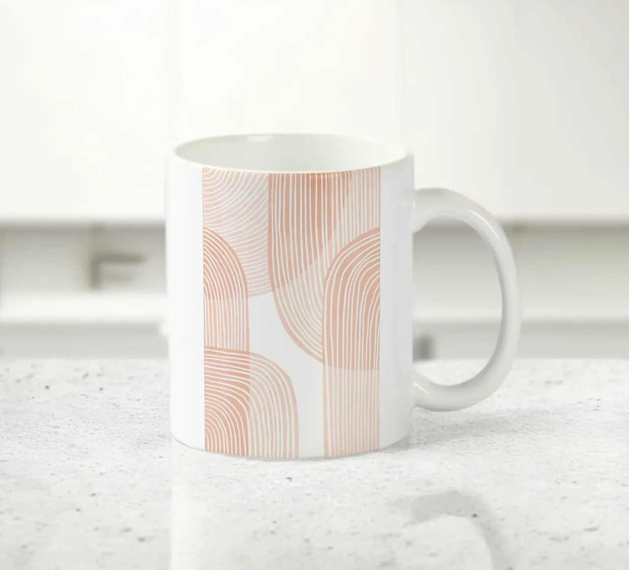 Line art astratta rosa minimalista tazza in ceramica da Melloi Art Print