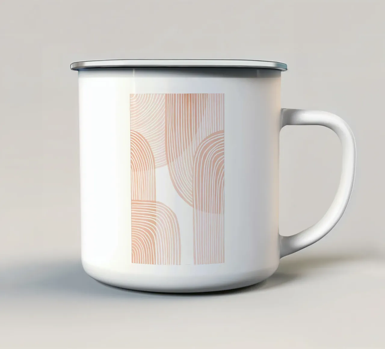 Line art astratta rosa minimalista tazza in smalto da Melloi Art Print