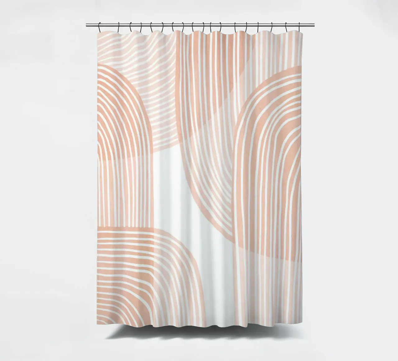 Abstract Pink Minimalist Line Art shower curtain by Melloi Art Print