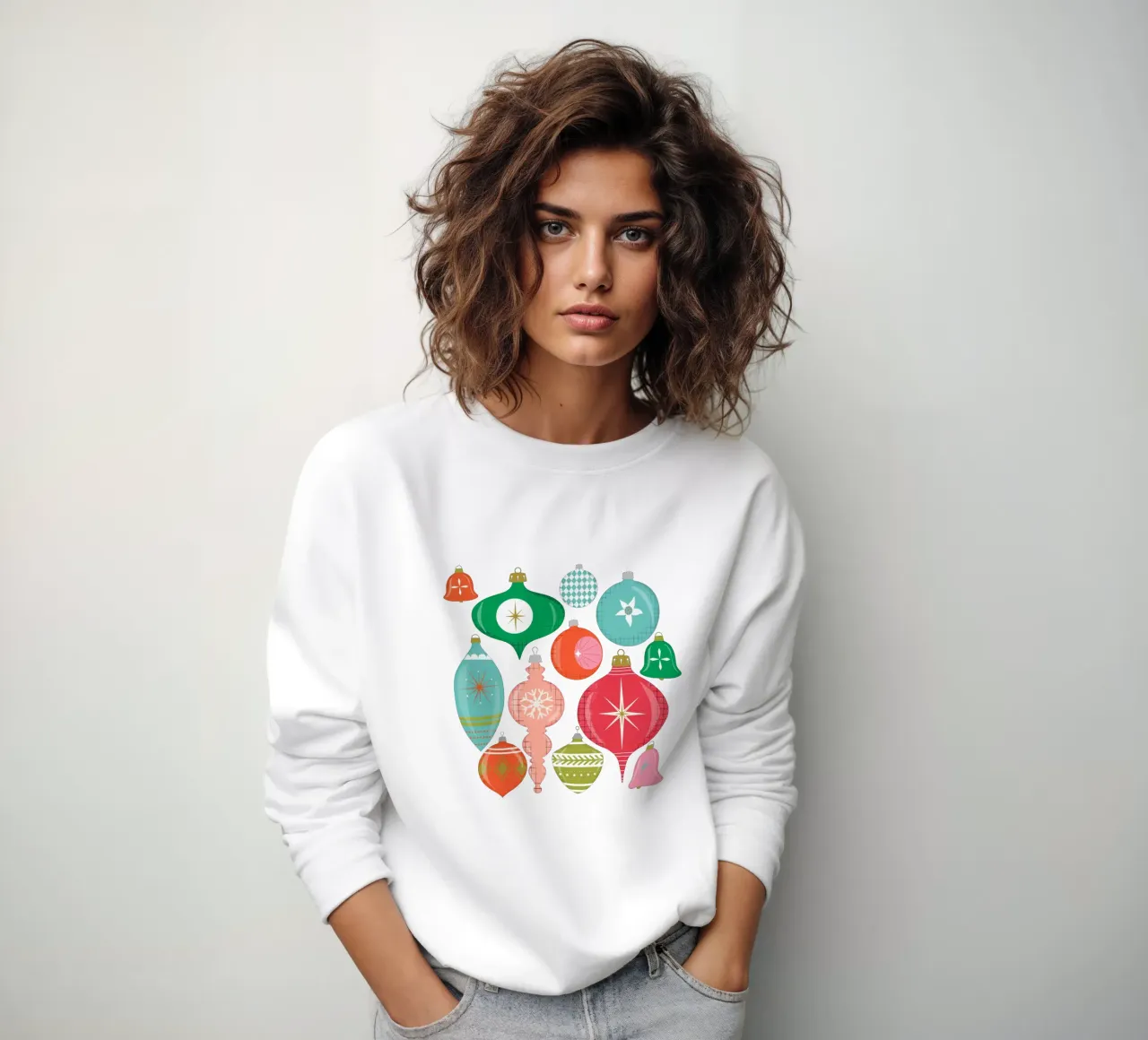 Ornamenti natalizi retrò baubles felpa da susanacosta