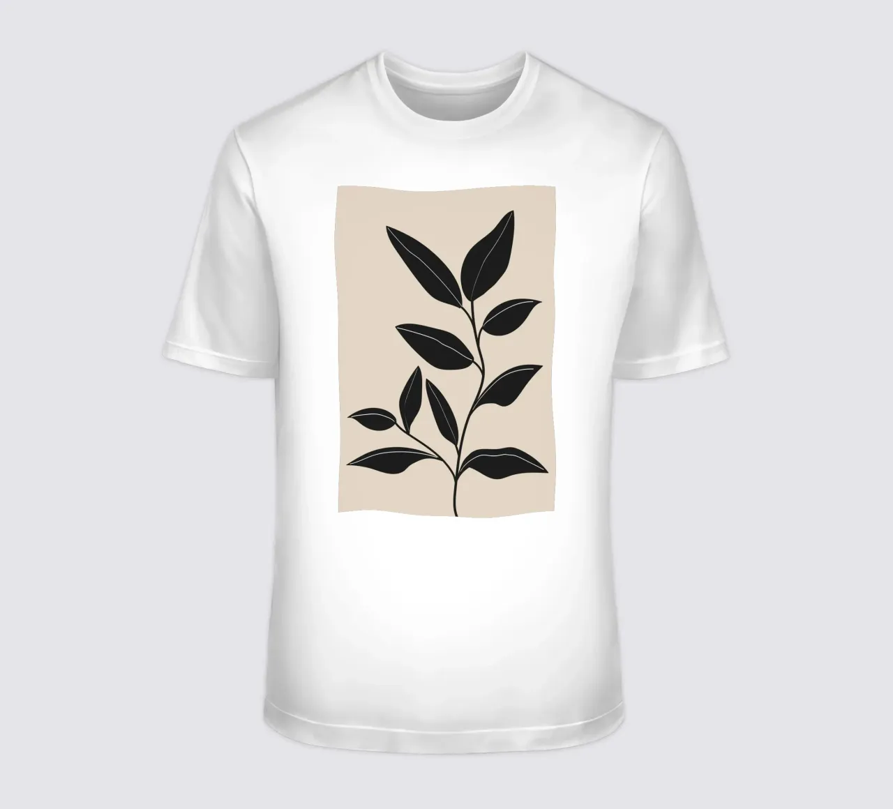Feuilles noires minimalistes t-shirt de Melloi Art Print