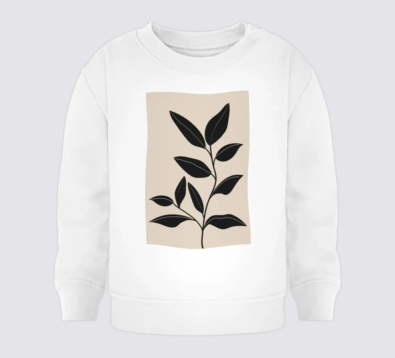 Foglie nere minimaliste felpa neonato da Melloi Art Print