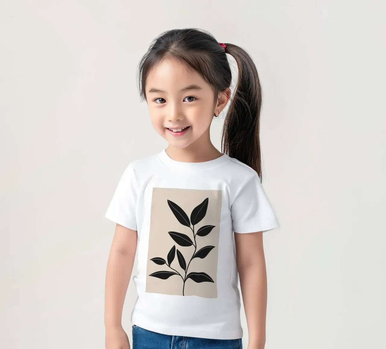 Feuilles noires minimalistes t-shirt enfant de Melloi Art Print
