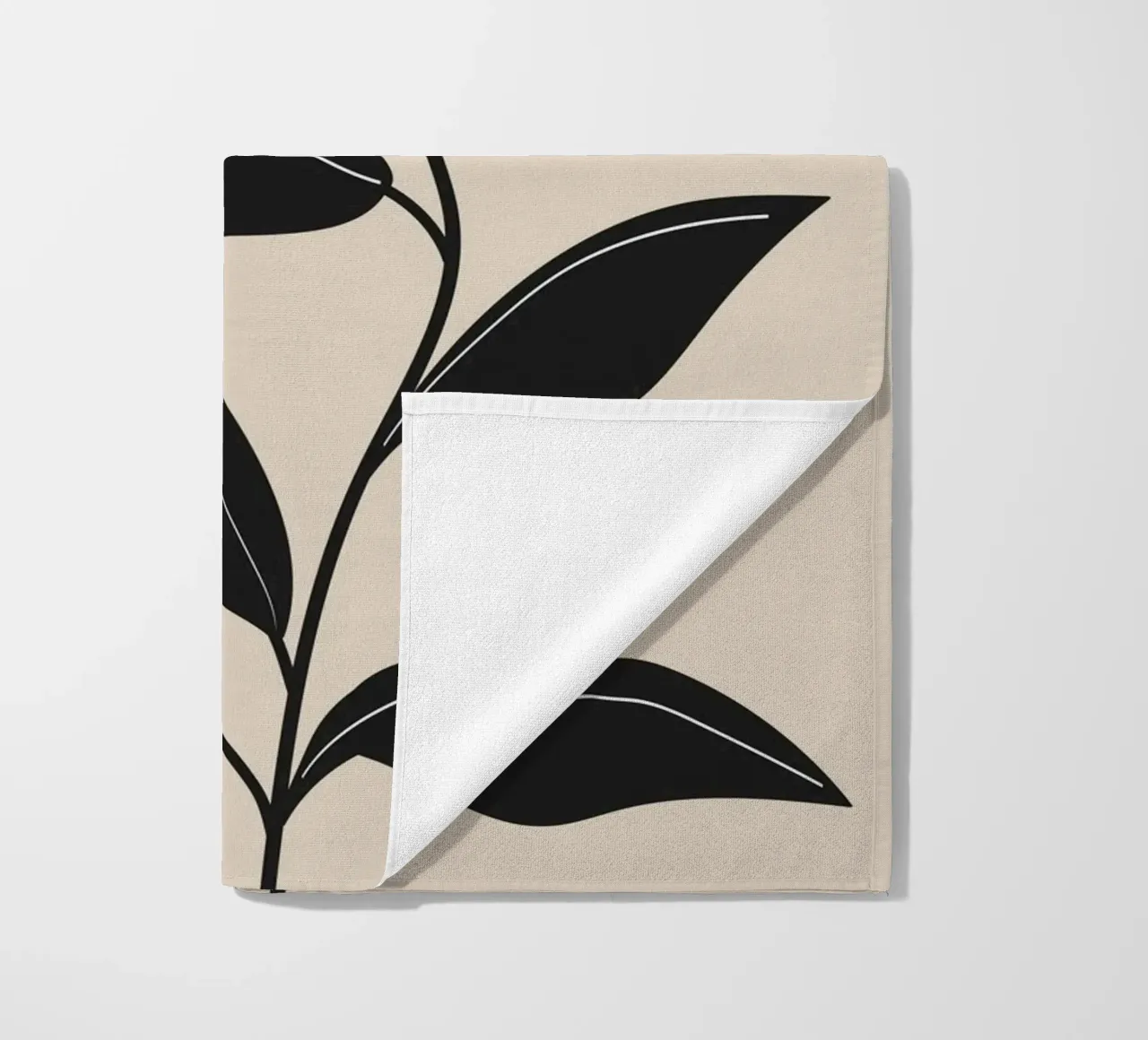 Foglie nere minimaliste telo mare da Melloi Art Print